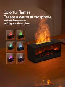 Difusores de chimenea en miniatura para aceites esenciales, humidificador de chimenea de 150ml con control remoto, humidificador de hoguera ultrasónico, difusor de llamas con luz de 7 colores para el hogar - Multicolor - Ver 6