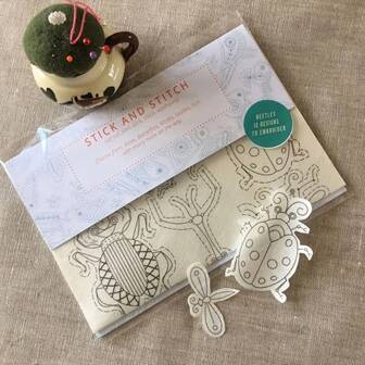 1 张带预印图案的水溶性刺绣转印纸 - 易于清洗，非常适合初学者和 DIY 缝纫爱好者