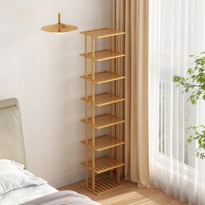 1pc Extra Large DIY Bamboo Simple Installation Entryway Shoe Rack, Home Storage Organizer