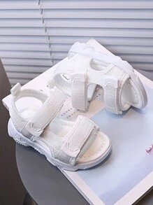 1 Pair White Infant Sandals, Fashionable & Comfortable Baby Girls Outdoor Summer Beach Sandals - White - View 3
