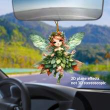 1 件 2D 平面效果绿蝴蝶仙女节日派对装饰、家庭花园树挂牌匾标志、背包钥匙扣吊坠、家居装饰、房间装饰、墙壁装饰 - 彩色 - 查看 4