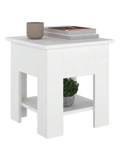 VidaXL Coffee Tafel 40x40x42 Cm Processed Wood Wit view 4