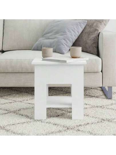 VidaXL Coffee Tafel 40x40x42 Cm Processed Wood Wit view 3