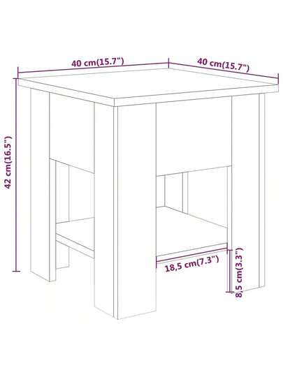 VidaXL Coffee Tafel 40x40x42 Cm Processed Wood Wit view 2