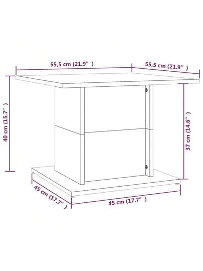 VidaXL Coffee Tafel 55.5x55.5x40 Cm Processed Wood Zwart view 2