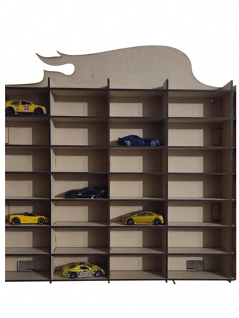 Exhibidor coleccionador de Hot whiels con opción de conexión para mas estantes (Se enviara desarmado, uso de pegamento blanco, facil de armar).