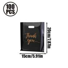 10/50/100 Pieces, Thank You Gift Bag, 3-Size (11.87 * 7.87in, 9.84 * 7.87in, 7.87 * 5.91in) Small Plastic Shopping Bag With Handle, Thank You Gift Bag, Party Store Bulk Commodity Bag - Multicolor - View 32