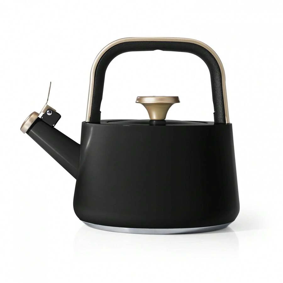 Beautiful 1.8L Ceramic Non-Stick Stovetop Tea Kettle, White Icing By Drew Barrymor