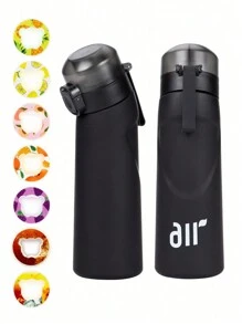 1pc Flavored Water Bottle, Bottle Starter Set, Drinking Bottle With One Random Flavoured Pods Suitable For Gyms, Schools, Flavored Water Bottle, For Outdoor, Camping