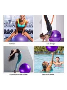 Pelota Fitness De Ejercicio Para Yoga Pilates 65cm Con Bomba - Morado - Ver 6