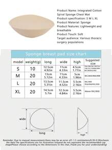 ANGDIE 1pc Cotton Spiral Shaped Fake Breast, Lightweight Prosthetic Breast For Post-Surgery Use, Latex Foam Padded Bra Insert - Beige - View 8