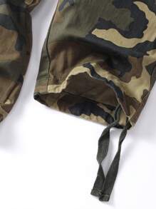 AKARMY Cargo Camo Pants Leaf Print Jungle Style For Men - Durable Cotton Fabric, Multi-Pockets, Perfect For Hiking, Camo, And Work (No Belt)