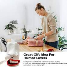 Handmade Funny Face Tissue Holder, Quirky Mouth Nose Tissue Box Dispenser - White - View 3