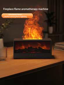 Difusores de chimenea en miniatura para aceites esenciales, humidificador de chimenea de 150ml con control remoto, humidificador de hoguera ultrasónico, difusor de llamas con luz de 7 colores para el hogar - Multicolor - Ver 4