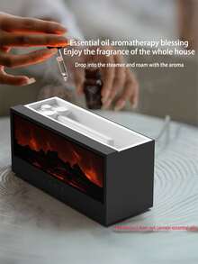 Difusores de chimenea en miniatura para aceites esenciales, humidificador de chimenea de 150ml con control remoto, humidificador de hoguera ultrasónico, difusor de llamas con luz de 7 colores para el hogar - Multicolor - Ver 8