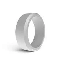 Anillo de silicona - 8 mm de ancho, diseño de borde biselado, perfecto para deportes y regalo del Día de San Valentín