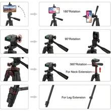 Selfie-Stick & Stativkopf kompatibel mit iPhone Android Handy, geeignet für Fotografie und Videoaufnahmen, Foto-Selfie-Videoaufnahme, Zoom-Meeting, Handselfie, Outdoor-Aktivitäten, Interviews, Live-Streaming, Vlogging