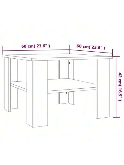 VidaXL Coffee Tafel 60x60x42 Cm Processed Wood Bruin Oak view 6