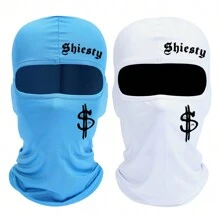 2pcs/1pc Letter And Dollar Print Ski Mask Balaclava Face Mask For Men Women UV Protection Windproof Scarf For Snowboard Motorcycle