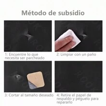 Parche autoadhesivo para asiento de sofá, reparación, subsidio para reparación interior de coche, engrosamiento de Tela de pu - Negro - Ver 5