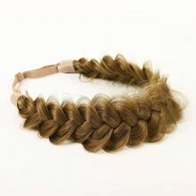 Woven Synthetic Hair Extensions, Natural Hair Extensions, Suitable For Braiding, Wide Fishbone Thigh Braided Elastic Loose Hair Band For Girls