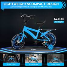kangten 14" Kinderfahrrad Fahrrad Jungen 14 Zoll Fahrrad Mädchenfahrrad Rad Bike Unisex Multifunktionales Fahrrad Mit Stabilisator