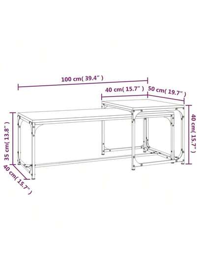 VidaXL Coffee Tables Pcs Processed Wood Grijs Sonoma Oak view 9