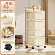 1 件抽屉式收纳车，便携式收纳车，多功能收纳车，适用于客厅、梳妆台、卧室、厨房，用于化妆品、日用品、婴儿用品、厨具 - 彩色 - 查看 12