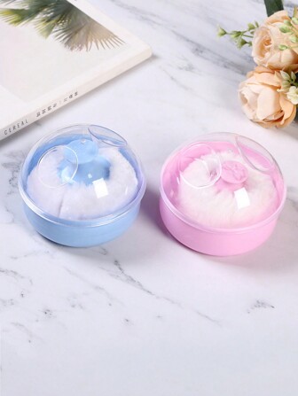 2pcs/1pc Velvet Loose Powder Puff, Powder Puff Box, Hair Salon Hair Cleaning Powder Puff, Talcum Powder Puff Box,Cheap,Stocking Stuffers,Makeup,Makeup Tools,Cheap Stuff,Gifts,Gifts For Women,Christmas Gifts