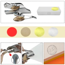 1Pc Custom Logo Embosser Stamp With Case And 100pcs Stickers- Heavy Steel Embosser Stamp Design Your Own Logo Or Emblem Perfect For Weddings Libraries Book Embosser - Multicolor - View 6