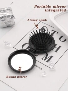 1个花卉美学26字母镜面梳，伴娘、教师、朋友礼物，毕业必备便携折叠气垫梳，旅行露营必备