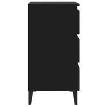 vidaXL Nachtkastjes 2 st met metalen poten 40x35x69 cm zwart