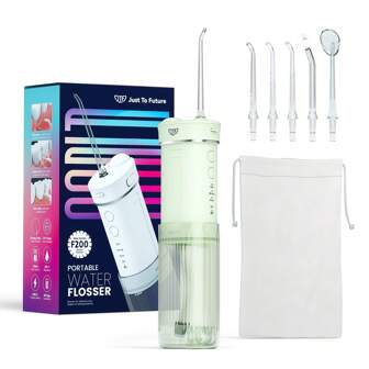 Irrigador bucal inalámbrico, 4 modos y resistente al agua IPX7, irrigador bucal portátil para el cuidado de los dientes y los aparatos de ortodoncia (rosa)