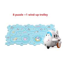 DIY 拼图小车玩具滑轨组装场景建筑玩具套装 [无需电池，手动上弦滑动装置] - 彩色 - 查看 10