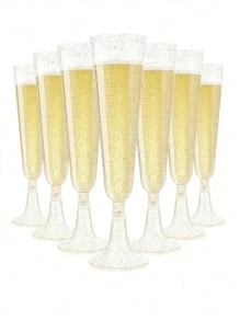 25/10 pezzi Flute da champagne premium riutilizzabili, adatti per Capodanno, Ognissanti, Natale, feste, matrimoni, compleanni, San Valentino e varie occasioni