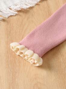 Girl's Knitted Princess Dress, Korean Style - Pink - View 4