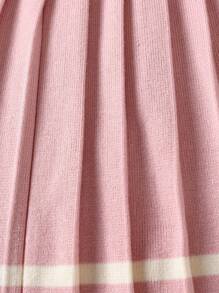 Girl's Knitted Princess Dress, Korean Style - Pink - View 3