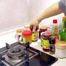 1pc Rotating Multi-Layer Metal Spice Rack, Adjustable Kitchen Condiment Organizer