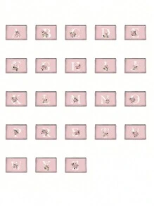 A-Z字母印花白色化妆包，粉色小收纳袋，化妆包，便携式洗漱包，教师节礼物，可重复使用化妆包，女士极简大容量旅行化妆包，耳机，数据线 - 粉色 - 查看 3