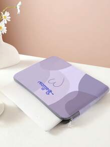 1pc Personalized Computer Sleeve, Lightweight Multifunctional Case Compatible With Ipad Tablet, 13-Inch Laptop, Stylish Protection Cover, Suitable As Gift For Family, Friends, Christmas, Teacher's Day, Valentine's Day, Birthday - Purple - View 3