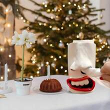 Handmade Funny Face Tissue Holder, Quirky Mouth Nose Tissue Box Dispenser - White - View 5