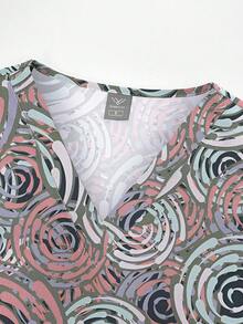 女士护理服高品质印花上衣配饰医生制服 T 恤医院护士美容院手术服上衣女士