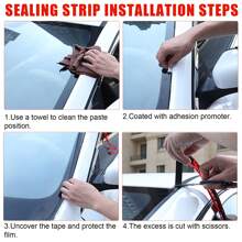 Sunroof Seal Car Weather Stripping Windshield Rubber Seal 19/30mm T Shape Car Window Seal Strip Weatherstrip Adhesive Dust Proof & Waterproof Front Rear Windshield Seal Cover Trim - 5m X 30mm - View 6
