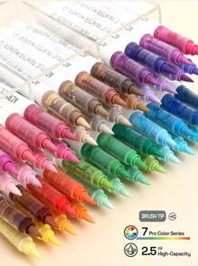 9/126 pièces Stylos de peinture acrylique vibrants - Embouts de brosse doux, à base d'eau, séchage rapide, pouvant être mélangés et résistants à la lumière - Idéal pour la peinture sur canevas, pierres, bois, verre, céramique, tissu, DIY, Halloween et idées de cadeaux de Noël pour la rentrée scolaire