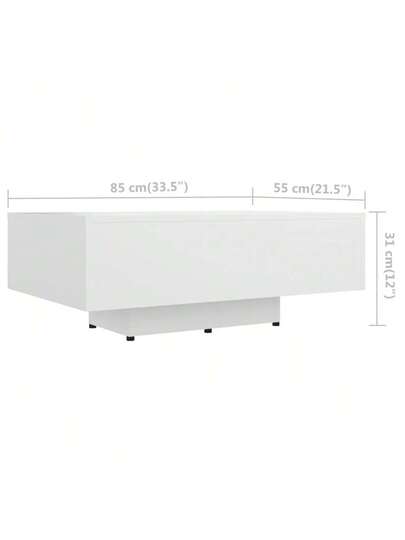 VidaXL Coffee Tafel 85x55x31 Cm Processed Wood Wit view 2