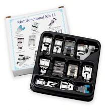 Set de 11 piezas de prensatelas para máquina de coser a presión tipo encaje para máquinas de coser de bajo vástago de marcas como Brother, Singer, Janome, Babylock, Kenmore