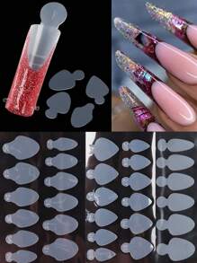 Dual Forms French Forma Stickers Reusable Silicone Nail Mould French Lines Guides Extension Gel Tips Manicure Extend Tools,Nail Supplies,Nail Tools,Nail Art Tools,Back To School,Nails,Nail Tools For Press On Nails - Clear - View 1