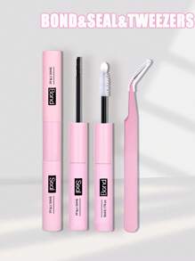 10ml Adesivo e Selante de Cílios, 5ml Removedor, Pinça, Para Cílios Postiços Tipo Wispy Duradouros À Prova D'água Uso O Dia Todo, Adesivo e Selante de Cílios 2 em 1 Para Extensão de Cílios DIY