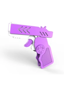 Spinner Rotating Folding Rubber Band Gun Toy 8-Round Shooting Stress Relief Handgun Gift Keychain - Multicolor - View 3