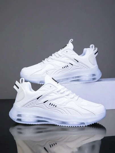 Zapatillas deportivas con cordones y cojín de aire para hombres - Absorción de impactos y transpirables - Para correr, baloncesto, entrenamiento en el gimnasio